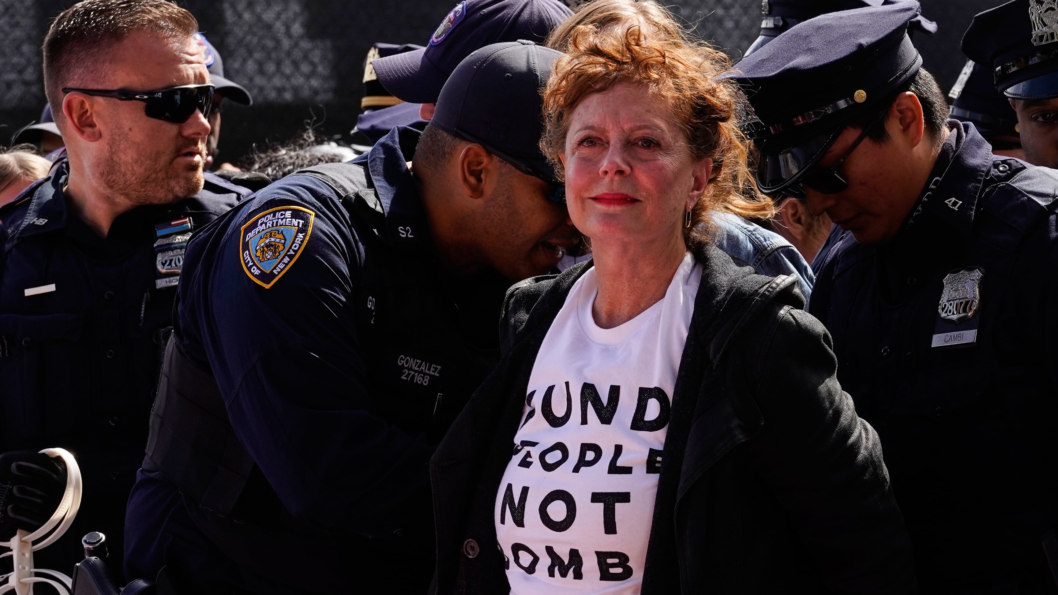 Actress Susan Sarandon Among Dozens Detained at Midtown Manhattan Protest